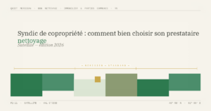 Syndic de copropriété : comment bien choisir son prestataire nettoyage — illustration éditoriale BDN Nettoyage, Val d'Oise