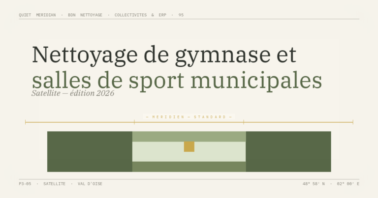 Nettoyage de gymnase et salles de sport municipales — illustration éditoriale BDN Nettoyage, Val d'Oise