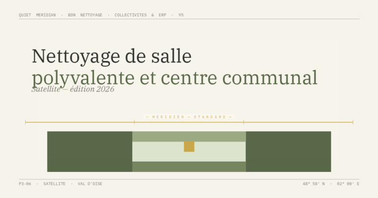 Nettoyage de salle polyvalente et centre communal — illustration éditoriale BDN Nettoyage, Val d'Oise