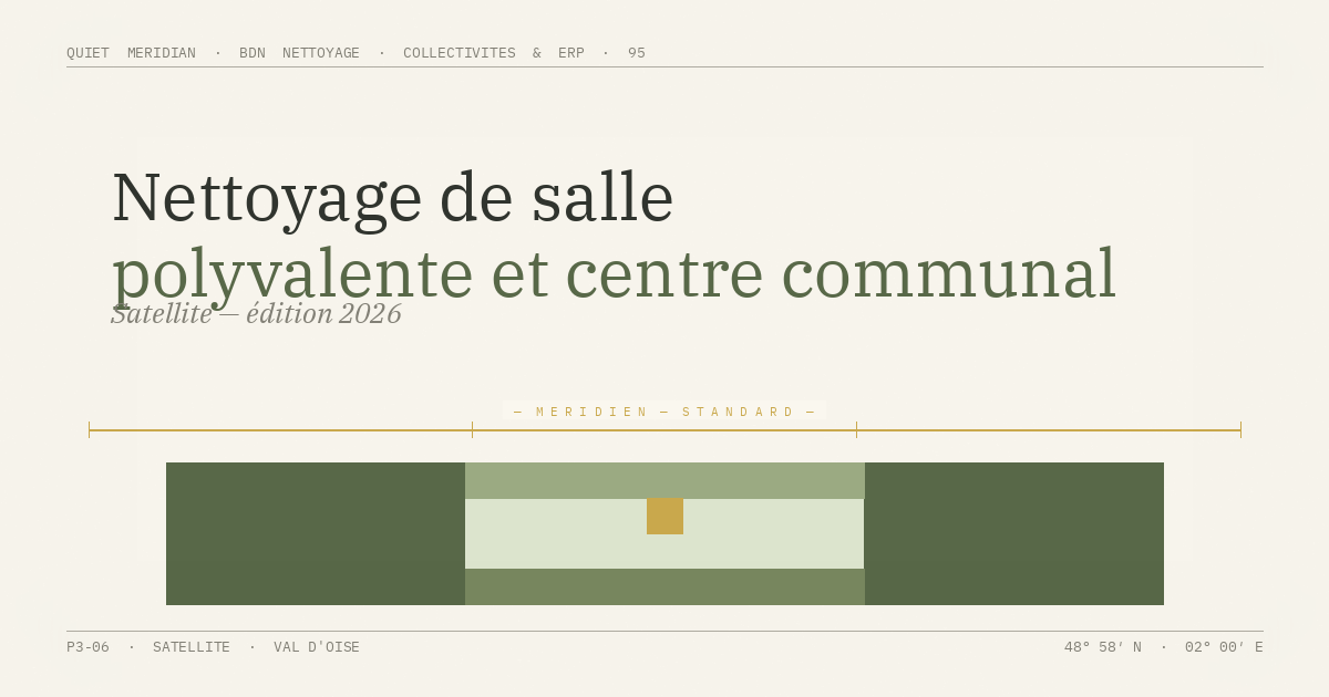 Nettoyage de salle polyvalente et centre communal — illustration éditoriale BDN Nettoyage, Val d'Oise