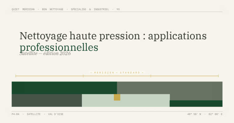 Nettoyage haute pression : applications professionnelles — illustration éditoriale BDN Nettoyage, Val d'Oise