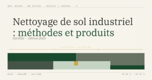 Nettoyage de sol industriel : méthodes et produits — illustration éditoriale BDN Nettoyage, Val d'Oise