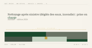Nettoyage après sinistre (dégâts des eaux, incendie) : prise en charge — illustration éditoriale BDN Nettoyage, Val d'Oise
