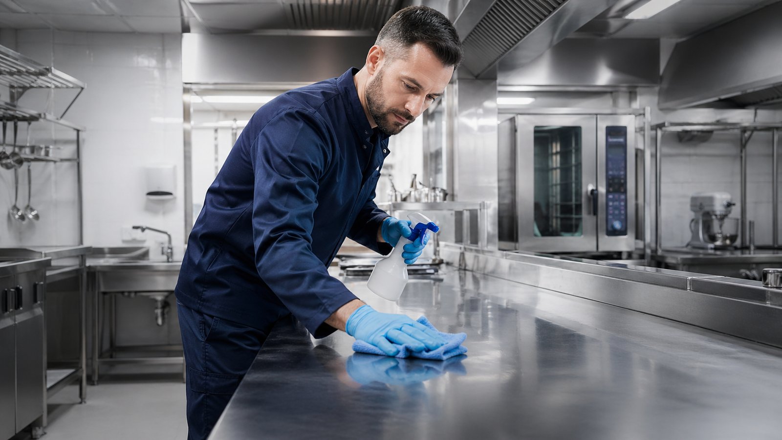 Cuisine professionnelle nettoyée — espaces inclus dans la fourchette tarifaire bureaux Val d'Oise 2026