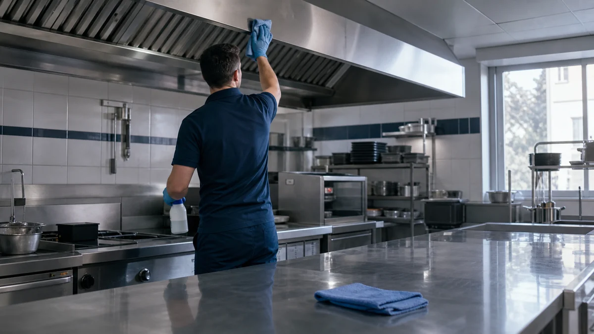 Nettoyage d'une cuisine de restaurant professionnelle — BDN Nettoyage, Val-d'Oise (95)